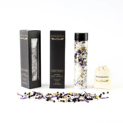 Shemana EQUINOX - Egyptian Lotus & Black Wolfberries Bath Salts 300g, Sacred Soak Therapy