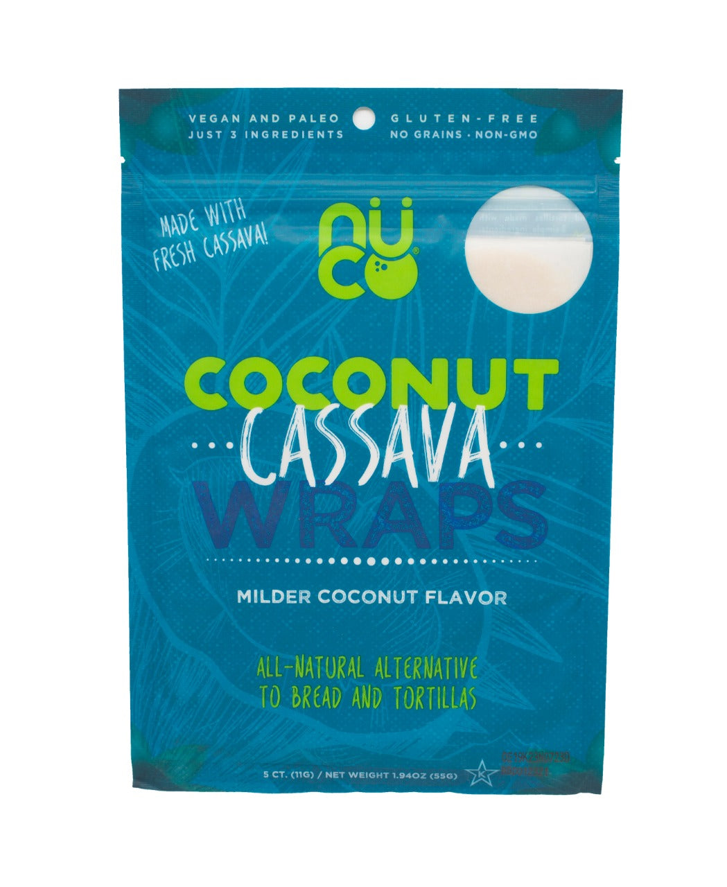 Nuco Coconut Cassava Wraps 5 Pack, Vegan, Paleo & Gluten Free