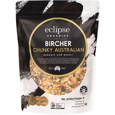 Eclipse Organics Bircher 500g, Chunky Muesli Australian Certified Organic