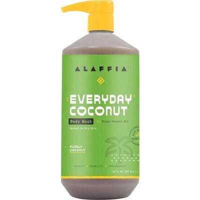 Alaffia Everyday Coconut Body Wash 950ml, Purely Coconut Fragrance