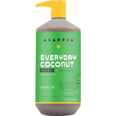 Alaffia Everyday Coconut Body Wash 950ml, Coconut Lime Fragrance