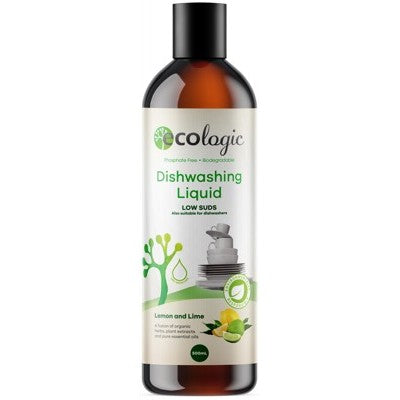 Ecologic Dishwash Liquid 500ml, Lemon & Lime Fragrance