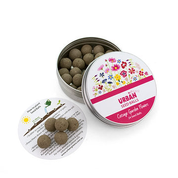 Urban Greens Seed Balls (For Planting) Cottage Garden Flowers (24 Per Tin)