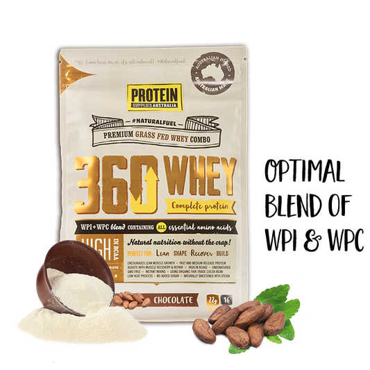 Protein Supplies Australia 360Whey (WPI+WPC Combo) 30g, 500g Or 1kg, Chocolate Flavour