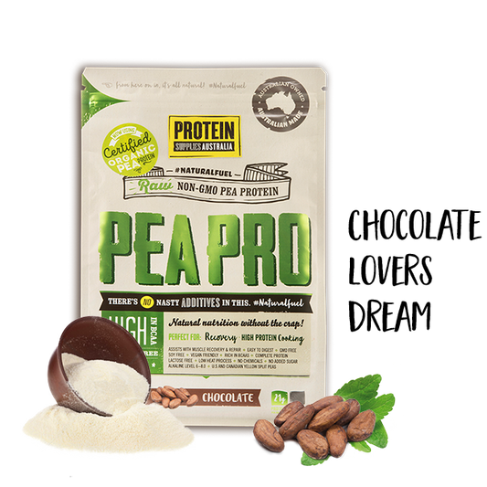 Protein Supplies Australia PeaPro (Raw Pea Protein) 500g Or 1kg, Chocolate Flavour