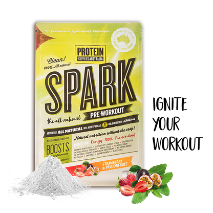 Protein Supplies Australia Spark (All Natural Pre-workout) 15g Or 250g, Strawberry and Passionfruit Flavour