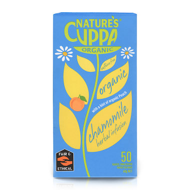 Nature's Cuppa Chamomile With Organic Peach 50 Teabags, Certified Organic