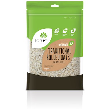 Lotus Traditional Rolled Oats 500g, 750g Or 1Kg, Creamy Style & Certified Organic