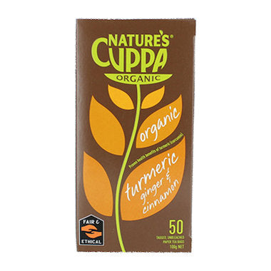 Nature's Cuppa Turmeric, Ginger & Cinnamon 50 Teabags, Certified Organic