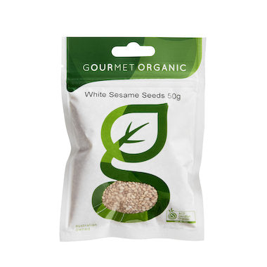 Gourmet Organic Sesame Seeds White 50g, Certified Organic