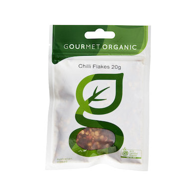 Gourmet Organic Chilli Flakes 20g, Certified Organic