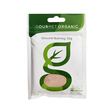 Gourmet Organic Nutmeg Ground 30g, Certified Organic