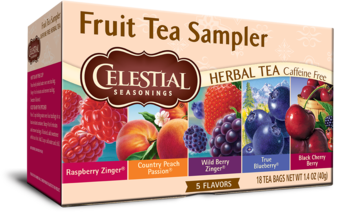Celestial Seasonings Herbal Tea 18 Bags, Fruit Sampler Caffeine Free