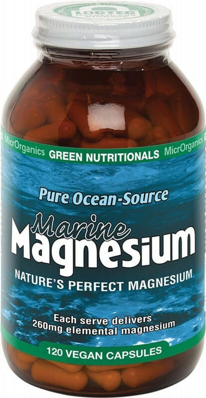 Green Nutritionals Marine Magnesium Vegan Capsules (260mg), 60 Or 120 Capsules; Clean & Mineral Rich