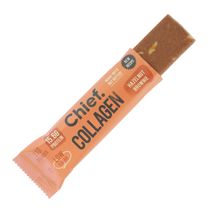Chief. Collagen Bar Single Bar 45g Or A Box Of 12, Hazelnut Brownie Flavour