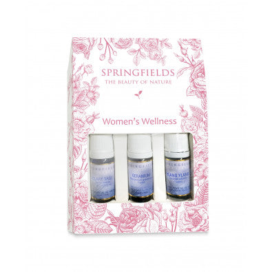 Springfields Essential Oil Trio, Women's Wellness (gift wrapping available)
