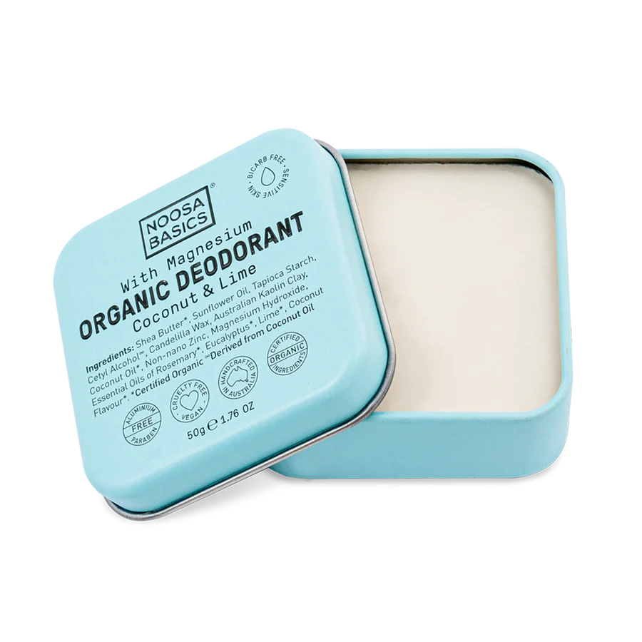 Noosa Basics Organic Deodorant Tin With Magnesium 50g, Coconut & Lime