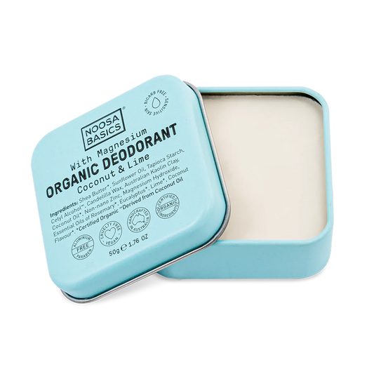 Noosa Basics Organic Deodorant Tin With Magnesium 50g, Coconut & Lime