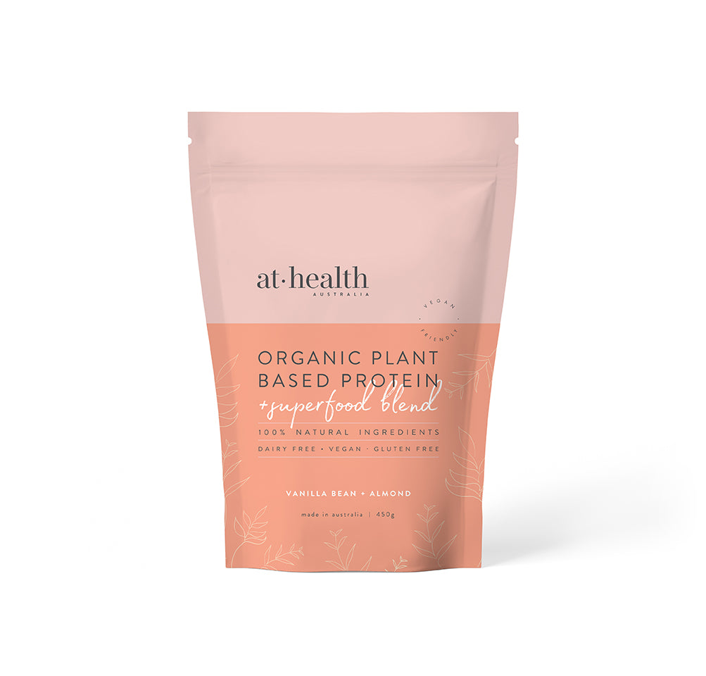 At Health Vegan Organic Plant Based Protein 450g Or 900g, Vanilla & Almond Flavour