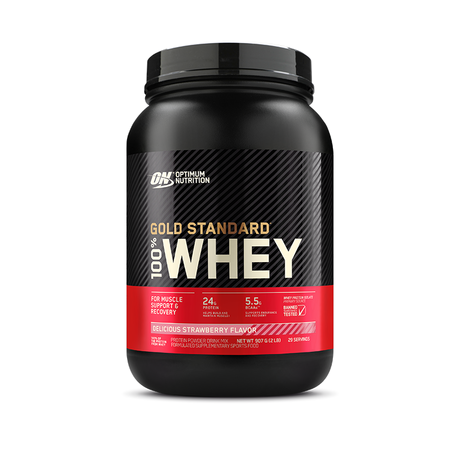 Optimum Nutrition Gold Standard 100% Whey 2lb, 5lb Or 10lb, Delicious Strawberry Flavour