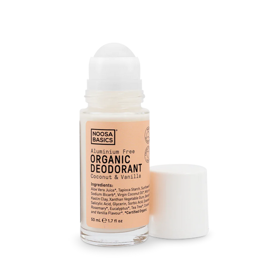 Noosa Basics Organic Deodorant Roll On 50ml, Coconut & Vanilla Fragrance