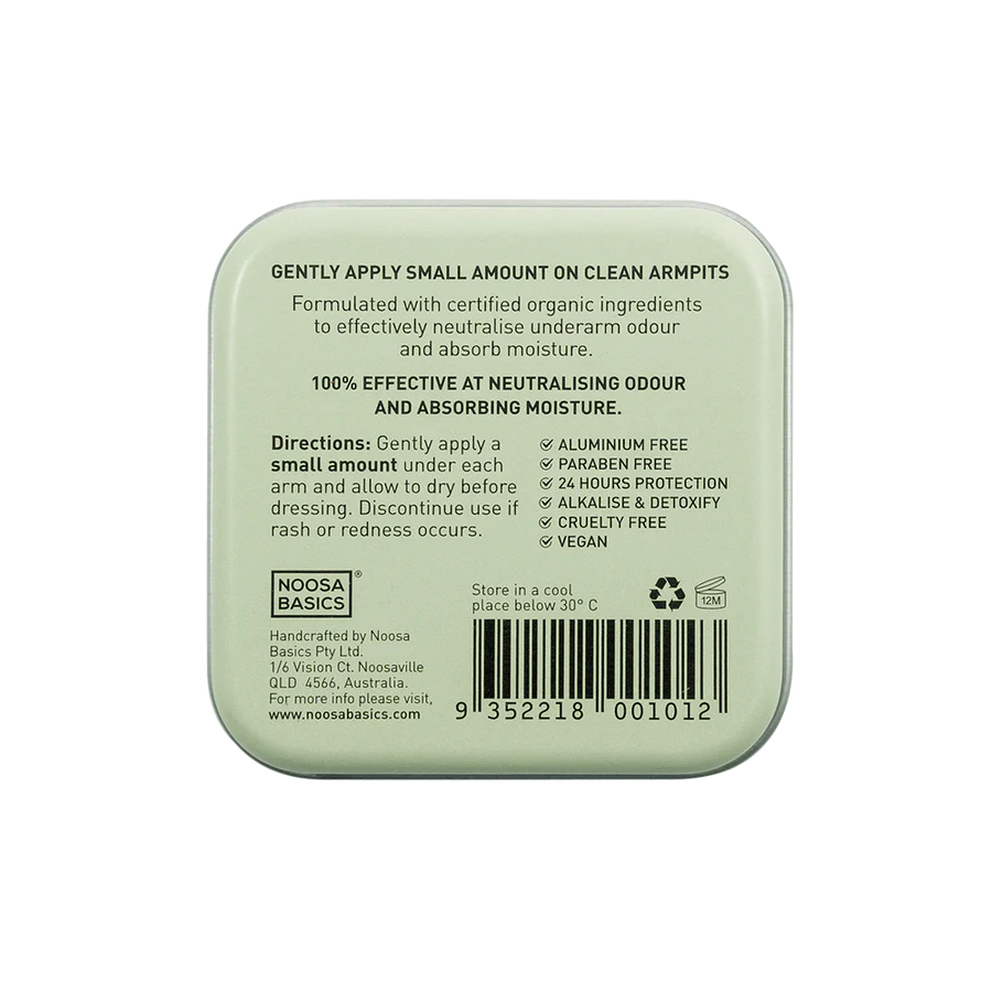 Noosa Basics Organic Deodorant Tin 50g, Lemon Myrtle