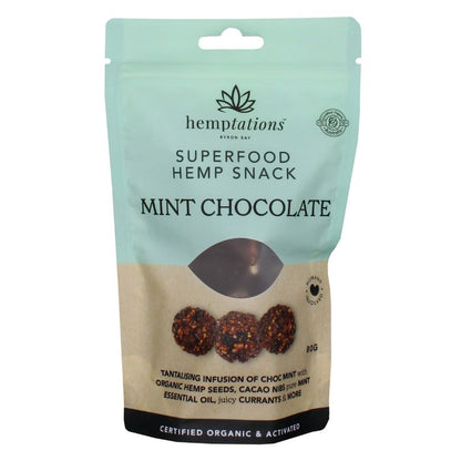 2Die4 Live Foods Hemptations Superfood Hemp Snack 80g Or 200g, Mint Chocolate Flavour