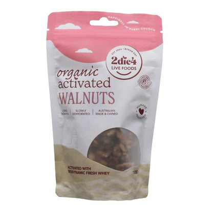 2Die4 Live Foods Activated & Organic Walnuts 100g Or 275g, Activated With Fresh Whey