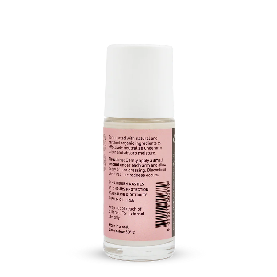 Noosa Basics Organic Deodorant Roll On 50ml, Rose & Frankincense Fragrance