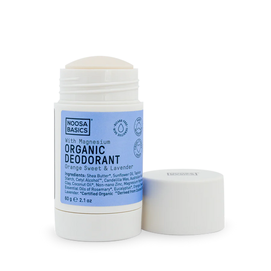 Noosa Basics Organic Deodorant Stick + Magnesium 60g, Sweet Orange & Lavender