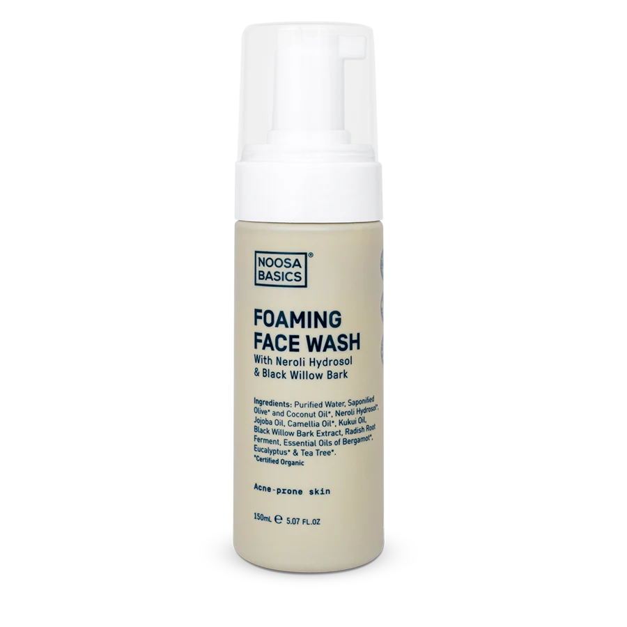 Noosa Basics Foaming Face Wash 150ml, With Neroli & Black Willow Bark (Acne Prone Skin)