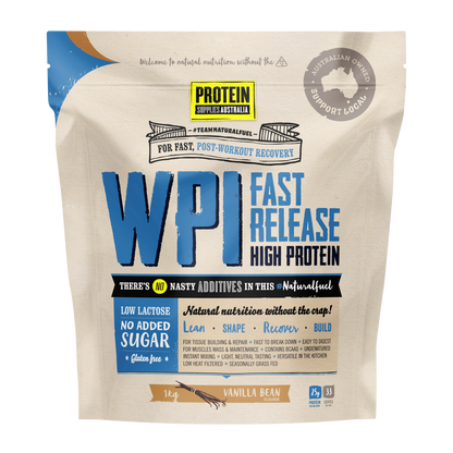 Protein Supplies Australia WPI (Whey Protein Isolate) 500g, 1kg Or 3kg, Vanilla Bean Flavour