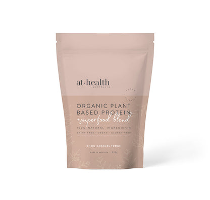 At Health Vegan Organic Plant Based Protein 450g Or 900g, Choc-Caramel Fudge Flavour