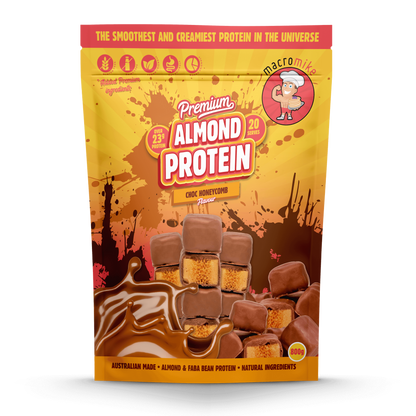 Macro Mike Premium Almond Protein 400g Or 800g, Choc Honeycomb Flavour