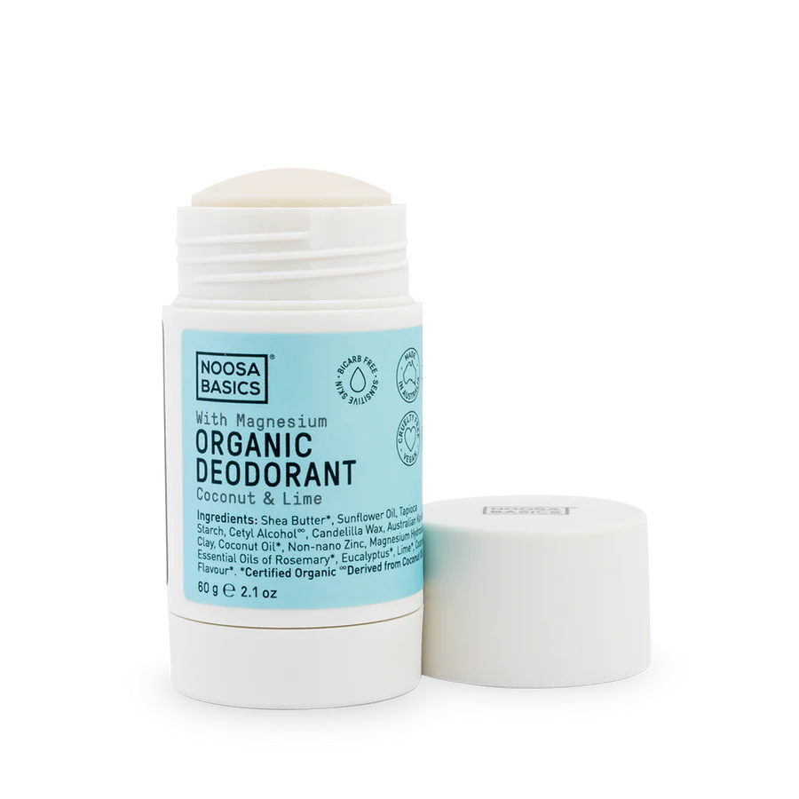 Noosa Basics Organic Deodorant Stick + Magnesium 60g, Coconut & Lime