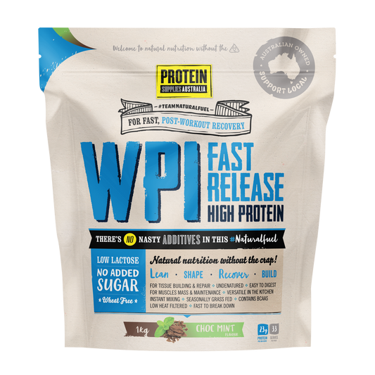 Protein Supplies Australia WPI (Whey Protein Isolate) 500g Or 1kg, Choc Mint Flavour