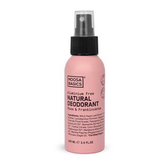 Noosa Basics Natural Deodorant Spray 100ml, Rose & Frankincense Fragrance