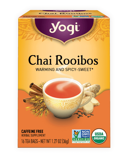 Yogi Herbal Tea 16 Bags, Chai Rooibos Warming & Spicy-Sweet