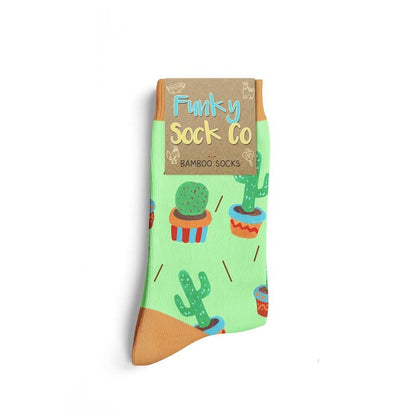 Funky Sock Co Bamboo Socks Single Pair, Mexicali MeHico Cactus