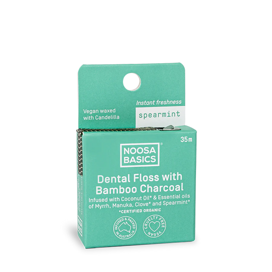 Noosa Basics Bamboo Charcoal Dental Floss 35m, Spearmint Flavour