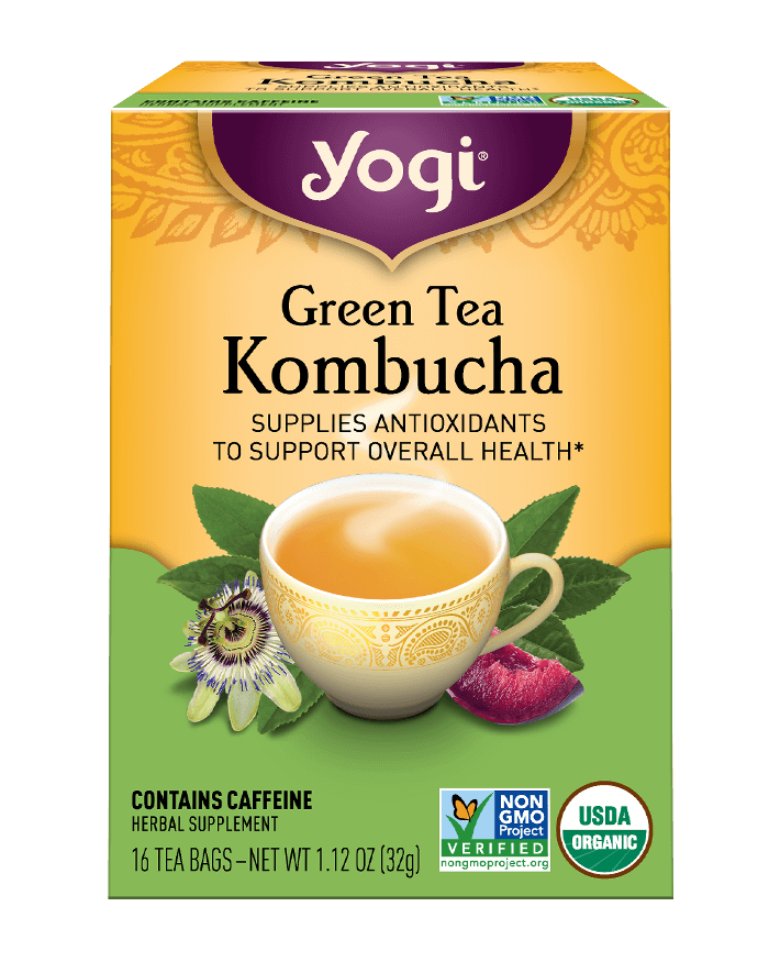 Yogi Herbal Tea 16 Bags, Green Tea Kombucha, Supplies Antioxidants To Support Overall Health