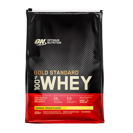 Optimum Nutrition Gold Standard 100% Whey 2lb, 5lb Or 10lb, Banana Cream Flavour