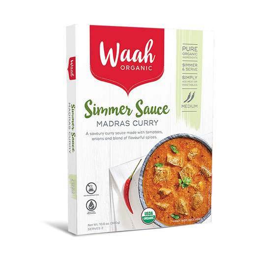 Waah Organic Simmer Sauce 300g, Madras Curry