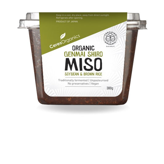 Ceres Organics Unpasteurised White Miso 300g, Genmai Shiro (Soybean & Brown Rice) Certified Organic