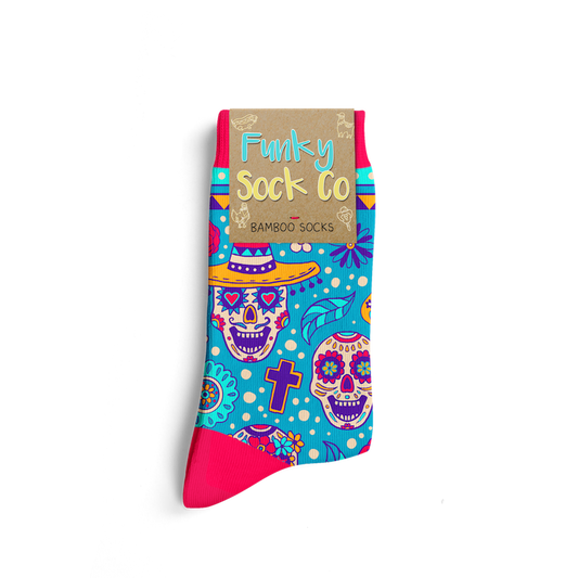 Funky Sock Co Bamboo Socks Single Pair, Day Of The Dead