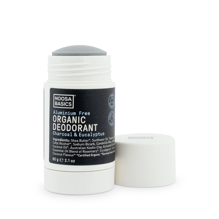 Noosa Basics Organic Deodorant Stick 60g, Charcoal & Eucalyptus