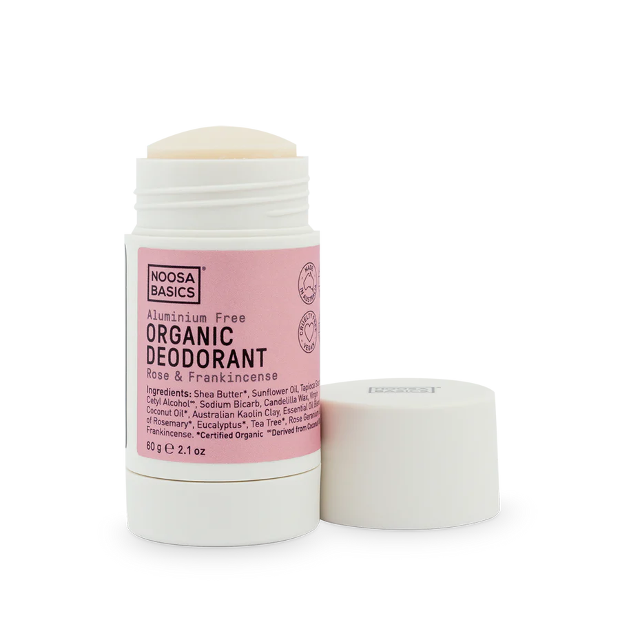 Noosa Basics Organic Deodorant Stick 60g, Rose & Frankincense