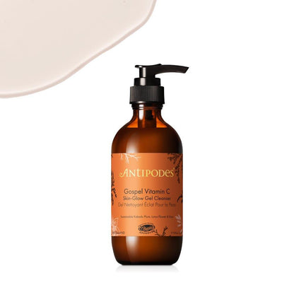 Antipodes Gospel Vitamin C Skin-Glow Gel Cleanser 200mL, For Dull Skin Or Pigmentation