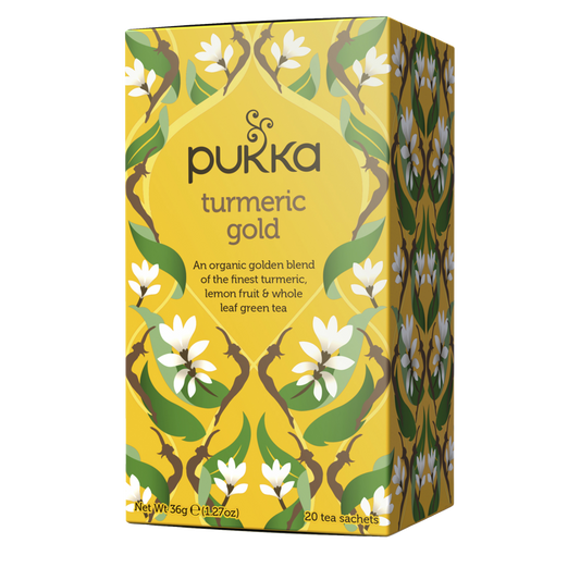 Pukka Herbs 20 Herbal Tea Bags, Turmeric Gold
