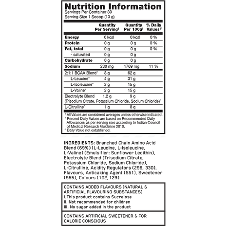 Optimum Nutrition BCAA Boost 390g (30 serves), Mango Peach Flavour